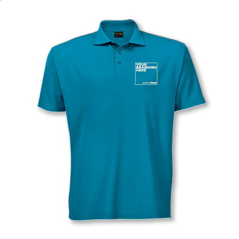 High-quality, custom branded golf shirts with embroidered company logos.