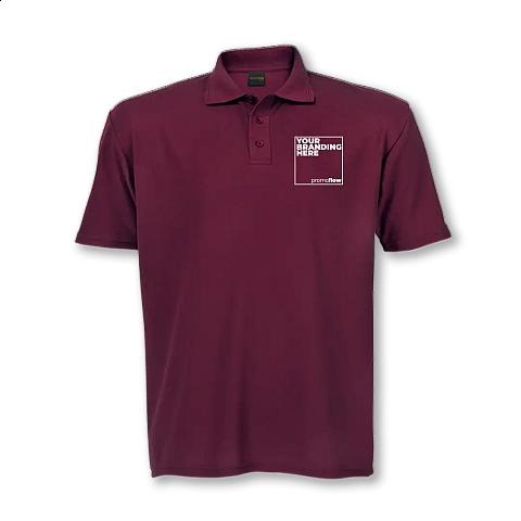 High-quality, custom branded golf shirts with embroidered company logos.