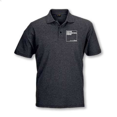 High-quality, custom branded golf shirts with embroidered company logos.