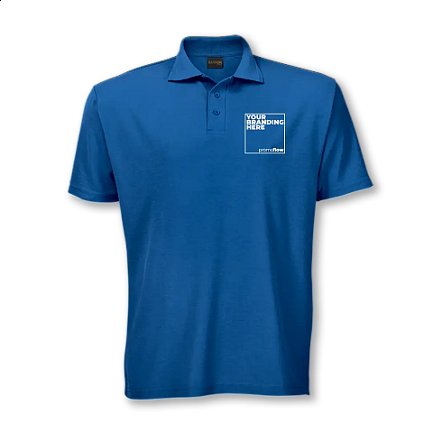 High-quality, custom branded golf shirts with embroidered company logos.