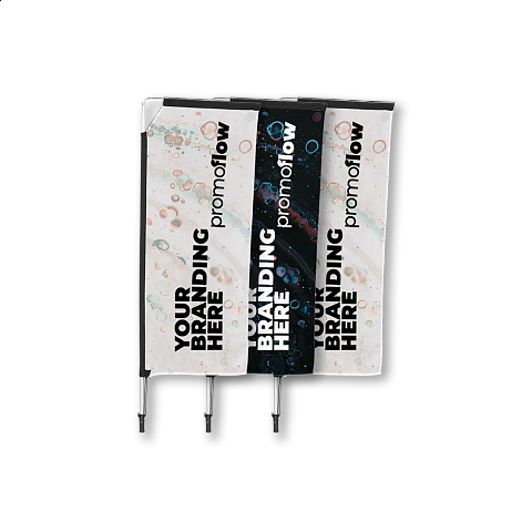 Telescopic banner with custom printed graphics for outdoor branding