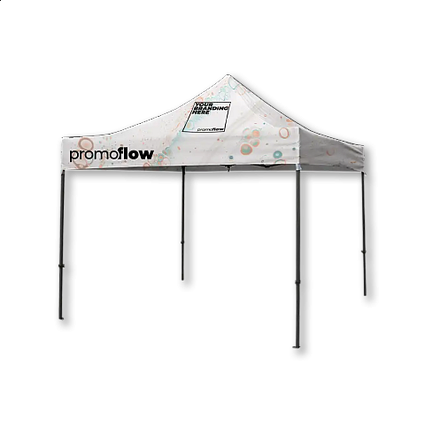 Custom branded 3x3m Econo Steel gazebo for outdoor events and activations